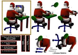 Computer Santa Stagger Card