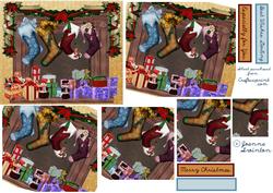 Christmas Fireplace Stagger Card