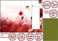 K Card Birthday Poppies Sheet 2
