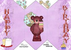 Diamond Fold Birthday Bear