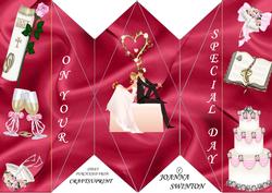 Diamond Fold Wedding Card