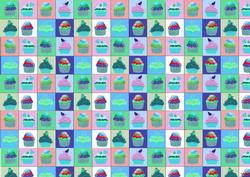 Blue Cupcake Backing Paper