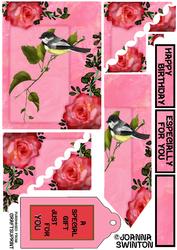 Bird and Roses Stacker Card