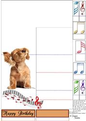 Musical Pup Stepper Card