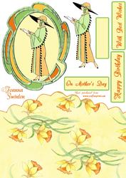 Art Deco Daffodil Card Front