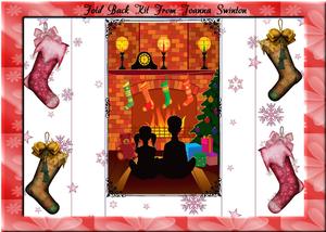Double Fold Christmas Fireplace Kit