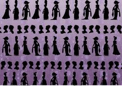 Lilac Vintage Ladies Silhouettes