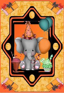 Birthday Elephant Layer Card