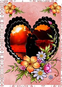 Sunset Wedding Layer Card