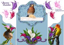 Fancy Gatefold Bird & Flowers