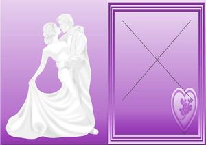 Open Front Purple/lilac Wedding Card