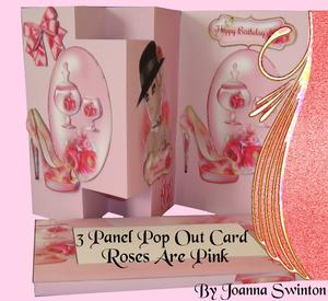 3 Panel Roses Are Pink