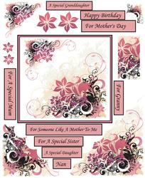 Wavy Corner Beautiful Pink Flower Card