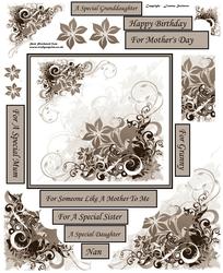 Sepia Corner Flower Card