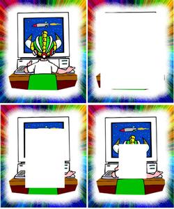 Computer Gamer Boy Age Card Robo