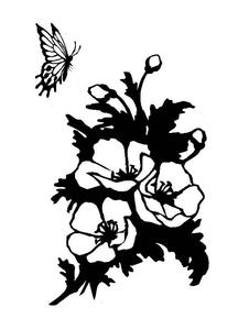 Poppies And Butterfly