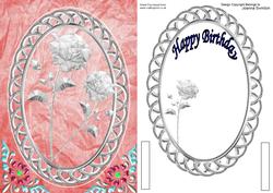 Silver Roses Spinner Card