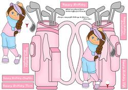 Lady Golfer Shaped Card
