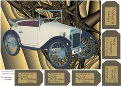 Vintage Car with a Gold Background