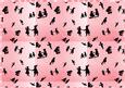 Silhouettes of Children in Pink