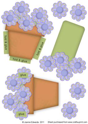 Flowerpot with Sliding Greeting - Blank