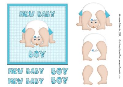 New Baby Boy Step by Step Topper