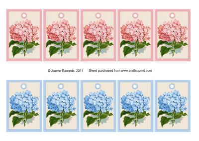 Pink & Blue Hydrangea Gift Tags
