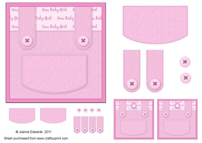 Baby Girl Dungarees Topper & Tags