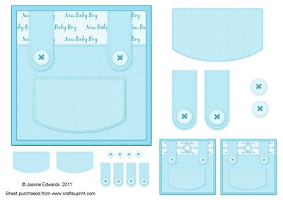 Baby Boy Dungarees Topper & Tags