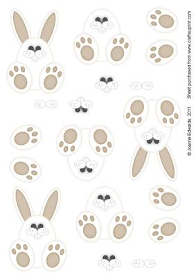 Bunny Step by Step Toppers - Sepia