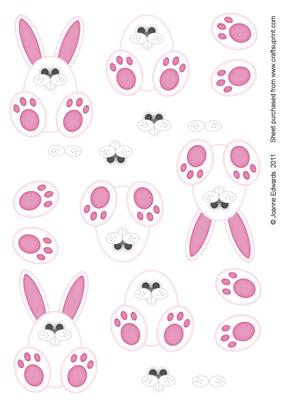 Bunny Step by Step Toppers - Pink