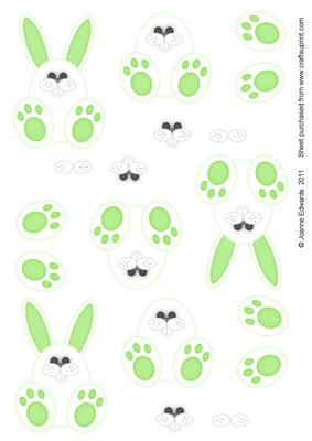 Bunny Step by Step Toppers - Green