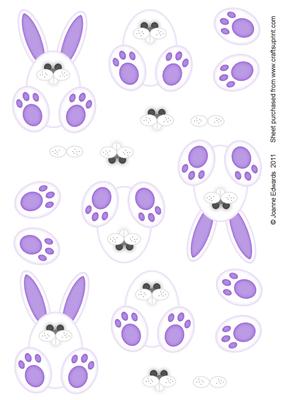 Bunny Step by Step Toppers - Purple