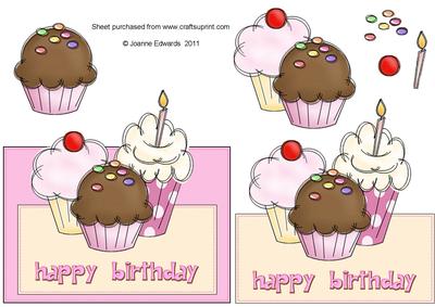 Happy Birthday Cupcake - Over the Edge Topper