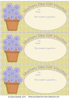 Flowerpot Vouchers - Mothers Day