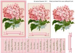 Pink Hydrangea Layered Topper Plus Sentiments
