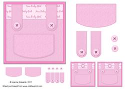 Baby Girl Dungarees Topper & Tags