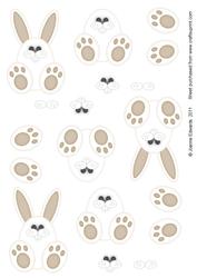 Bunny Step by Step Toppers - Sepia