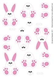Bunny Step by Step Toppers - Pink