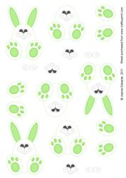 Bunny Step by Step Toppers - Green