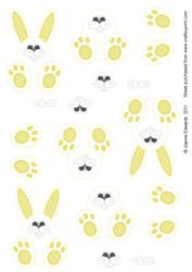 Bunny Step by Step Toppers - Yellow