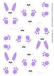 Bunny Step by Step Toppers - Purple