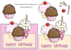 Happy Birthday Cupcake - Over the Edge Topper