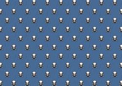 Pirate Skull and Crossbones - Blue