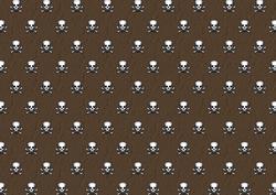 Pirate Skull and Crossbones - Brown