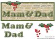 Mam & Dad Merry Christmas Holly Large Dl