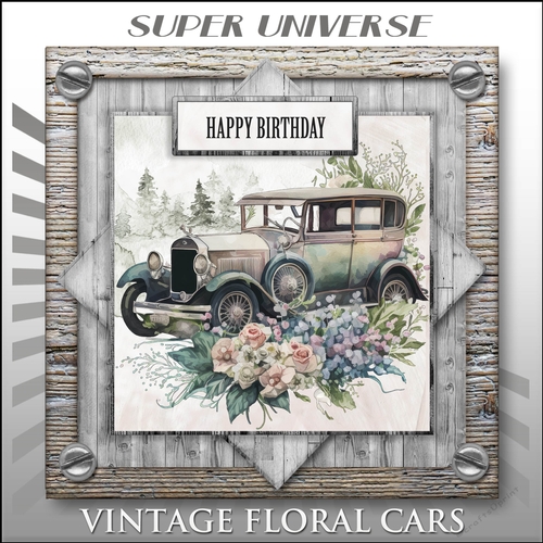 Vintage Floral Cars Mini Kit-3