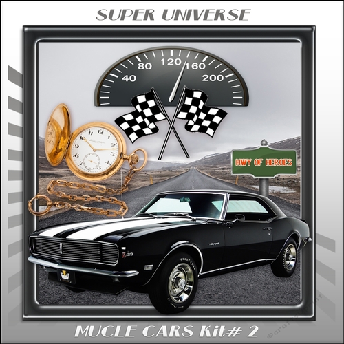 Mucle Cars Card Front Kit.  2