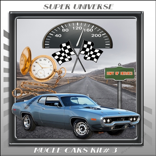 Mucle Cars Card Front Kit.  3