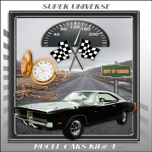 Mucle Cars Card Front Kit.  4
